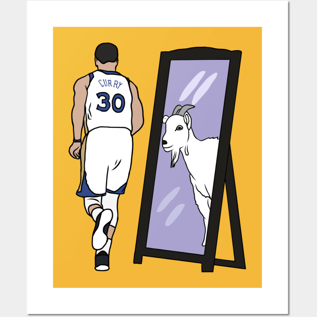 Steph Curry Mirror GOAT Wall Art by rattraptees